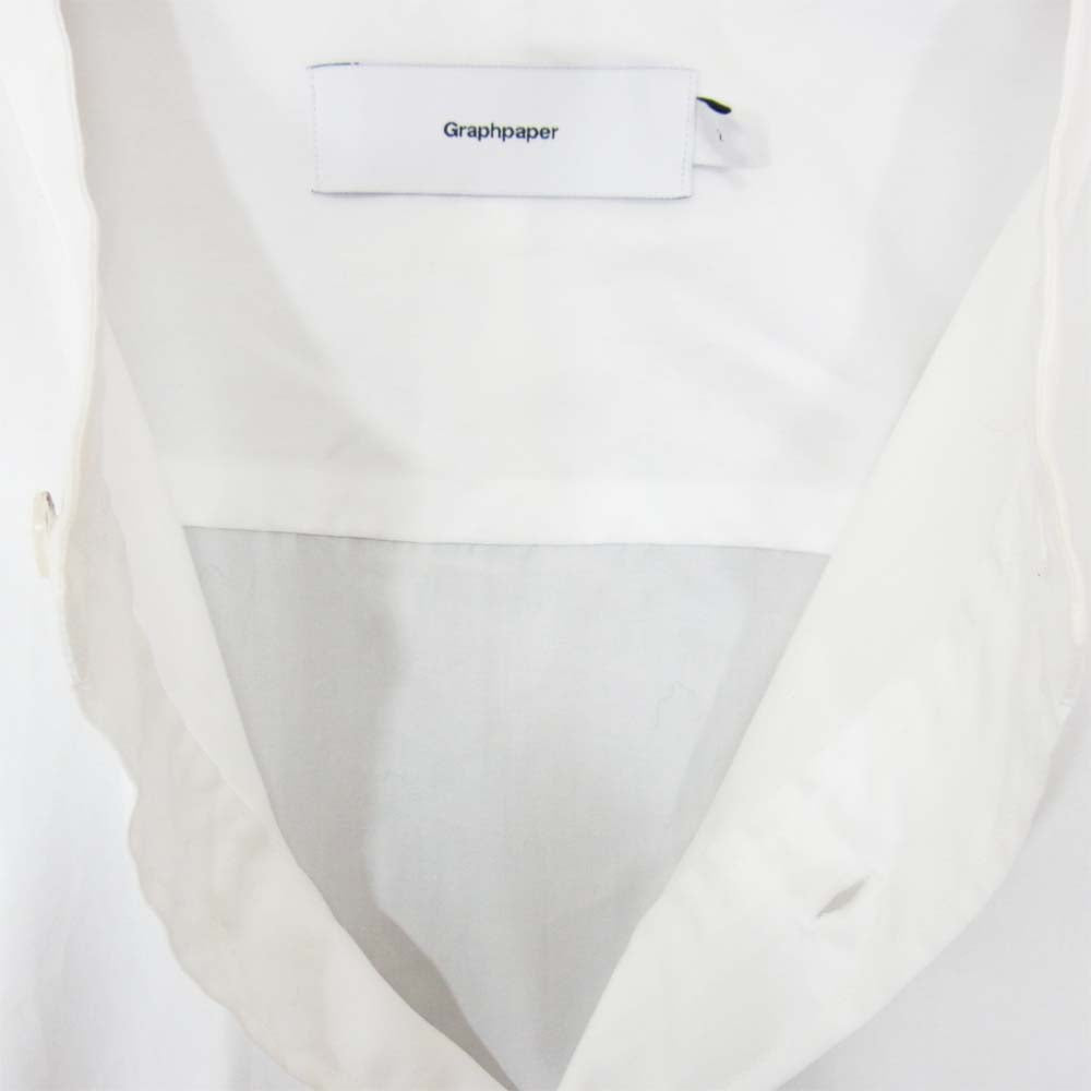 GRAPHPAPER グラフペーパー GM201-50090B Broad Band Collar Shirt ブロード バンドカラー シャツ ホワイト系 2【中古】