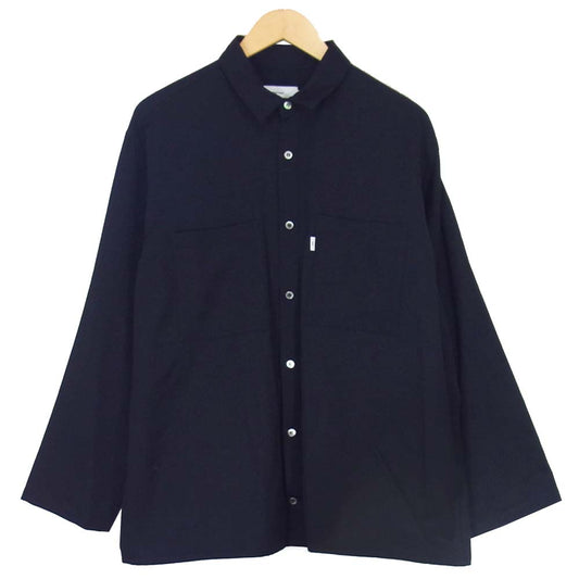 GRAPHPAPER グラフペーパー GM194-50513 WOOL TWILL L/S BOX SHIRT ウール ツイル ボックスシャツ ブラック系 2【中古】