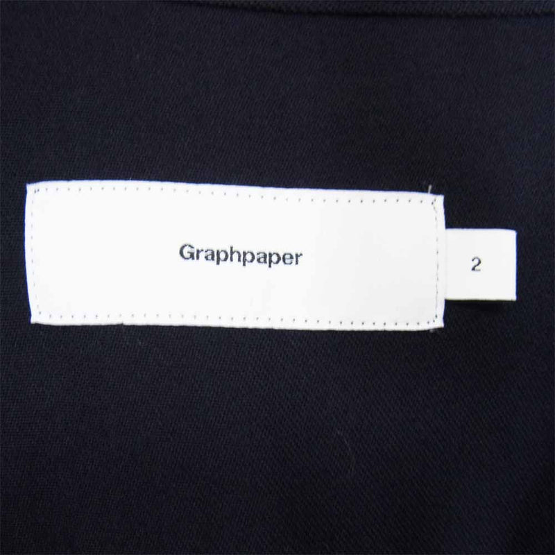GRAPHPAPER グラフペーパー GM194-50513 WOOL TWILL L/S BOX SHIRT ウール ツイル ボックスシャツ ブラック系 2【中古】