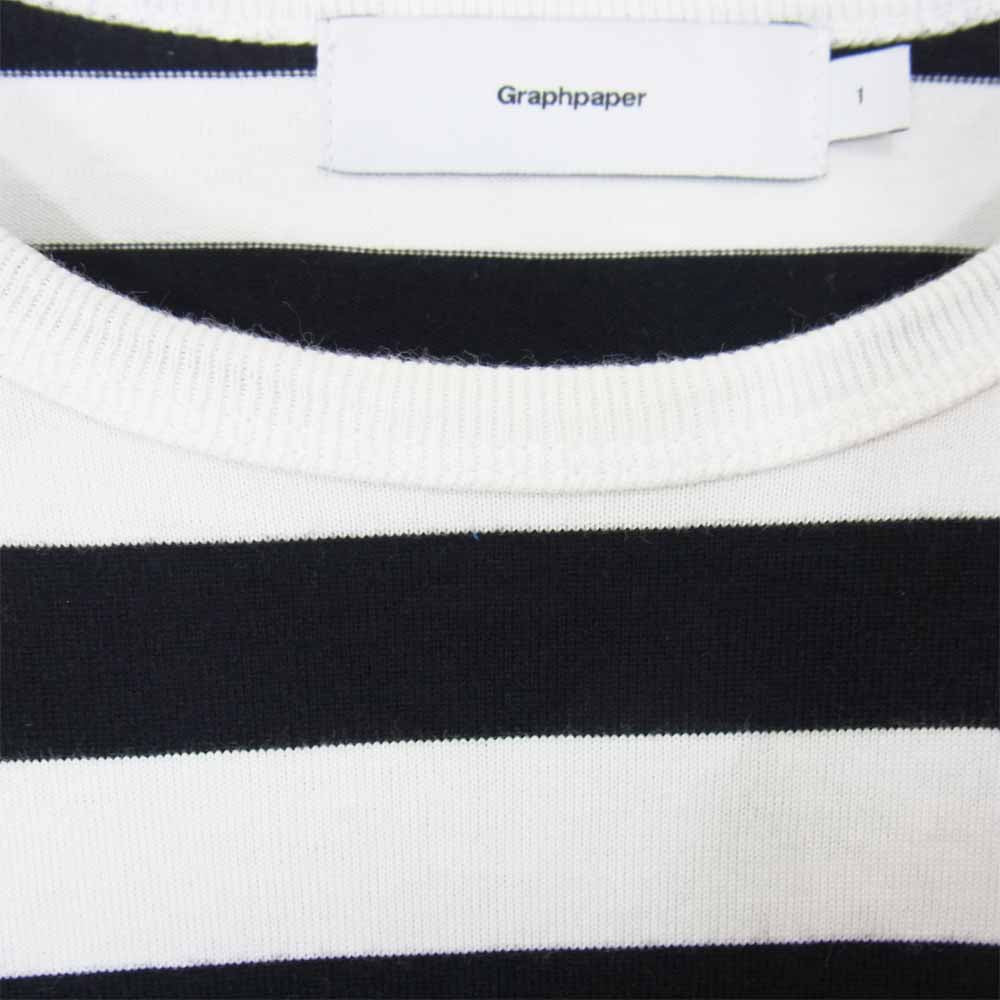 GRAPHPAPER グラフペーパー GM192-70036B BORDER L/S TEE ボーダー Tシャツ ブラック系 1【中古】