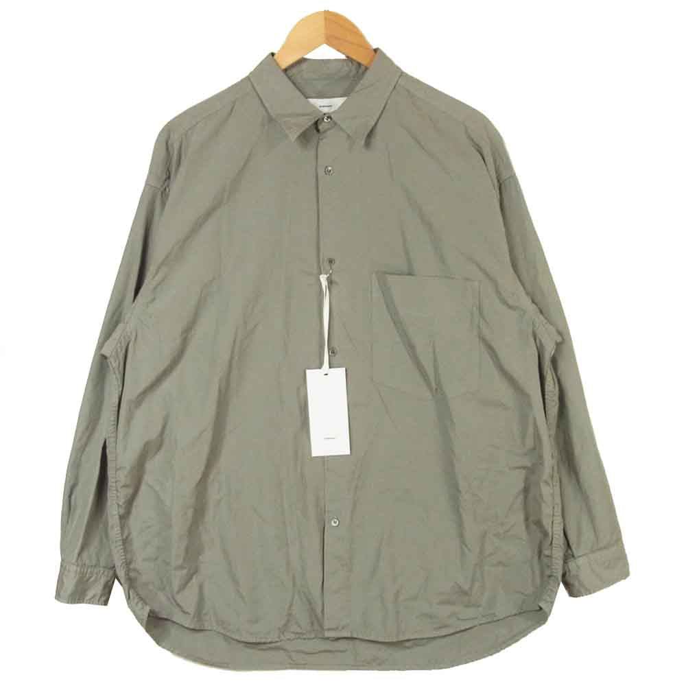 GRAPHPAPER グラフペーパー GM201-50002 Garment Dyed Poplin shirt ガーメント ダイ ポプリン 長袖 シャツ グレー系 1【美品】【中古】