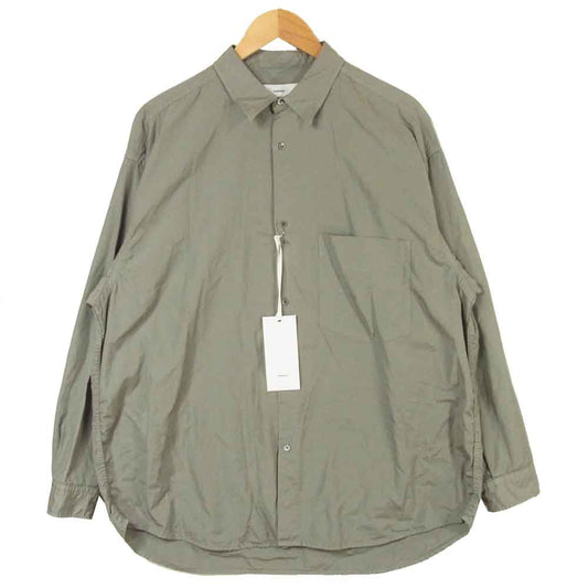 GRAPHPAPER グラフペーパー GM201-50002 Garment Dyed Poplin shirt ガーメント ダイ ポプリン 長袖 シャツ グレー系 1【美品】【中古】