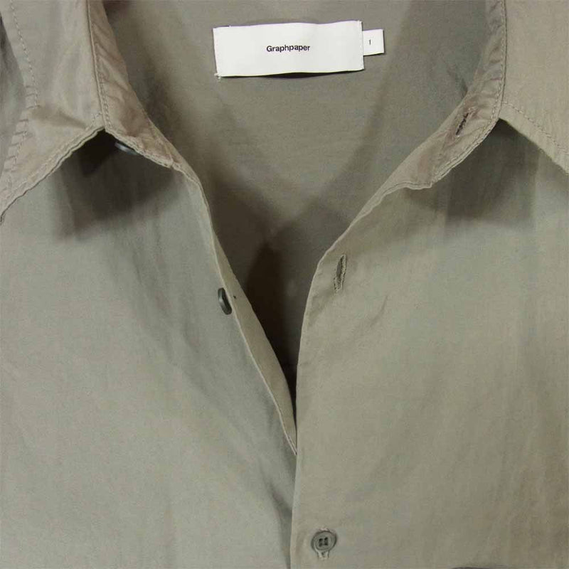 GRAPHPAPER グラフペーパー GM201-50002 Garment Dyed Poplin shirt ガーメント ダイ ポプリン 長袖 シャツ グレー系 1【美品】【中古】