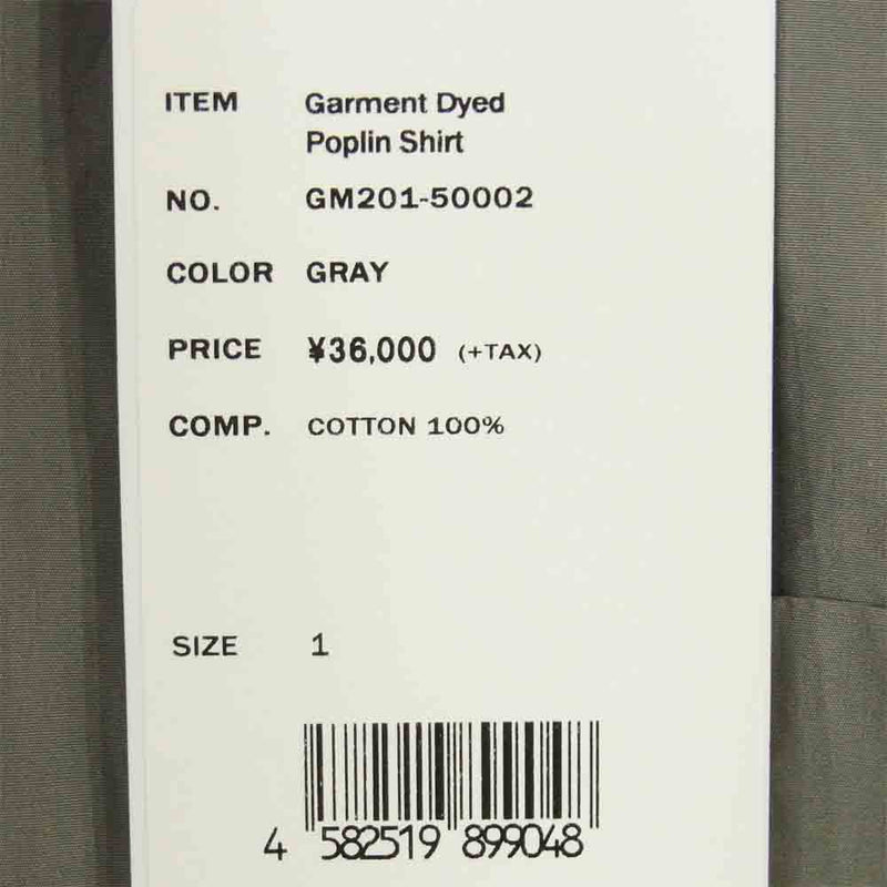GRAPHPAPER グラフペーパー GM Garment Dyed Poplin shirt