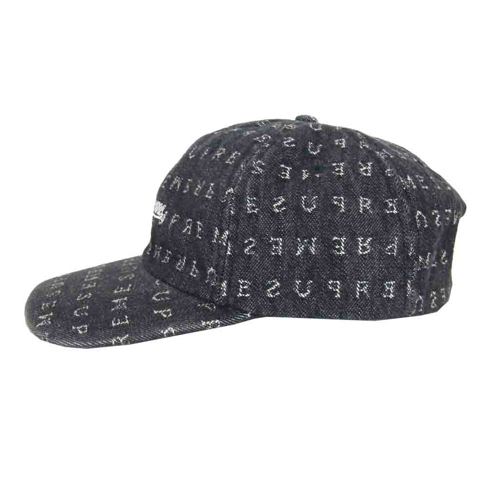 Supreme シュプリーム 20SS Jacquard Logos Denim 6-Panel ジャガード ロゴ デニム キャップ ブラック系【美品】【中古】
