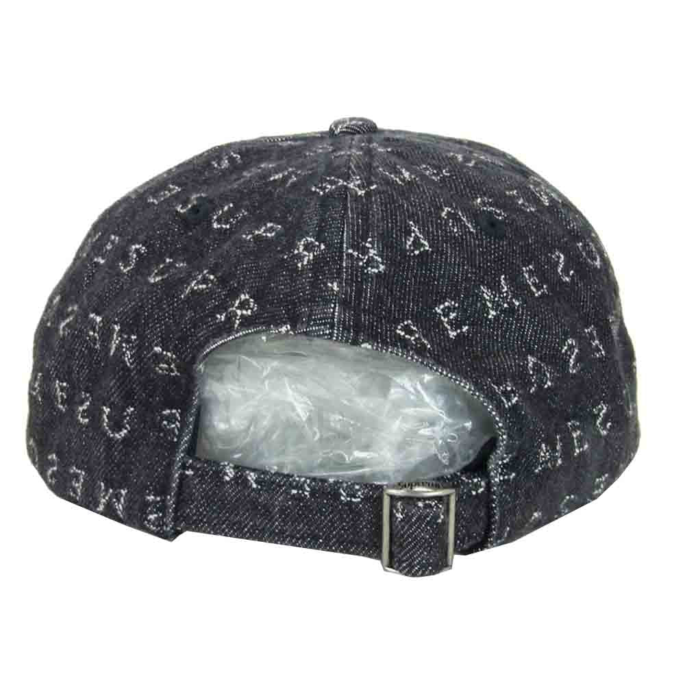Supreme シュプリーム 20SS Jacquard Logos Denim 6-Panel ジャガード ロゴ デニム キャップ ブラック系【美品】【中古】