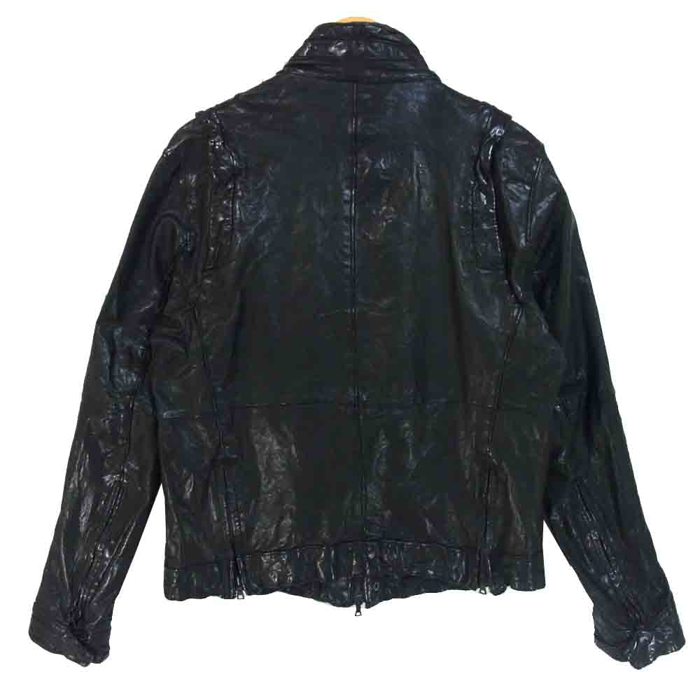 DESIGNWORKS デザインワークス 330090001 しわ加工 レザー ジャケット ブラック系 48【中古】