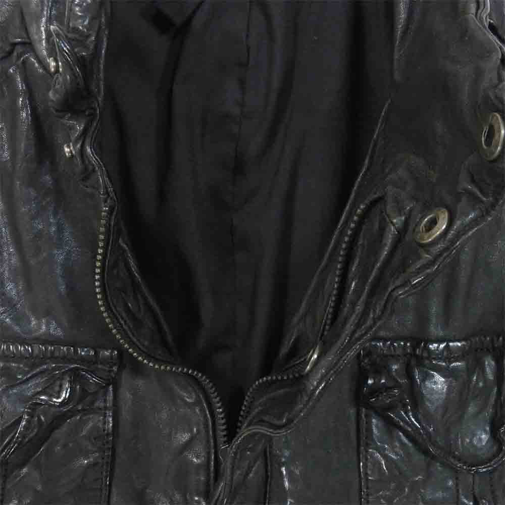 DESIGNWORKS デザインワークス 330090001 しわ加工 レザー ジャケット ブラック系 48【中古】