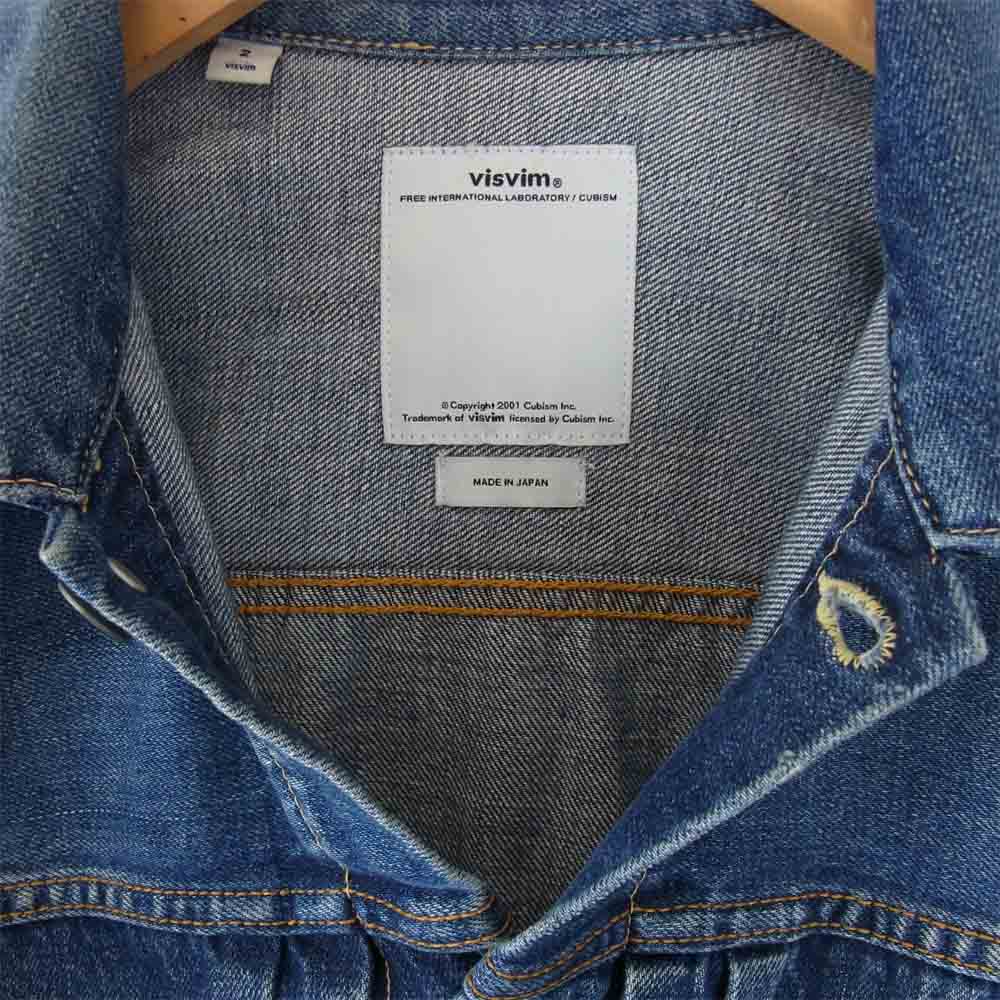 VISVIM ビズビム 114205006001 SS 101 JKT DAMEGED USED加工 デニム ジャケット インディゴブルー系 2【中古】