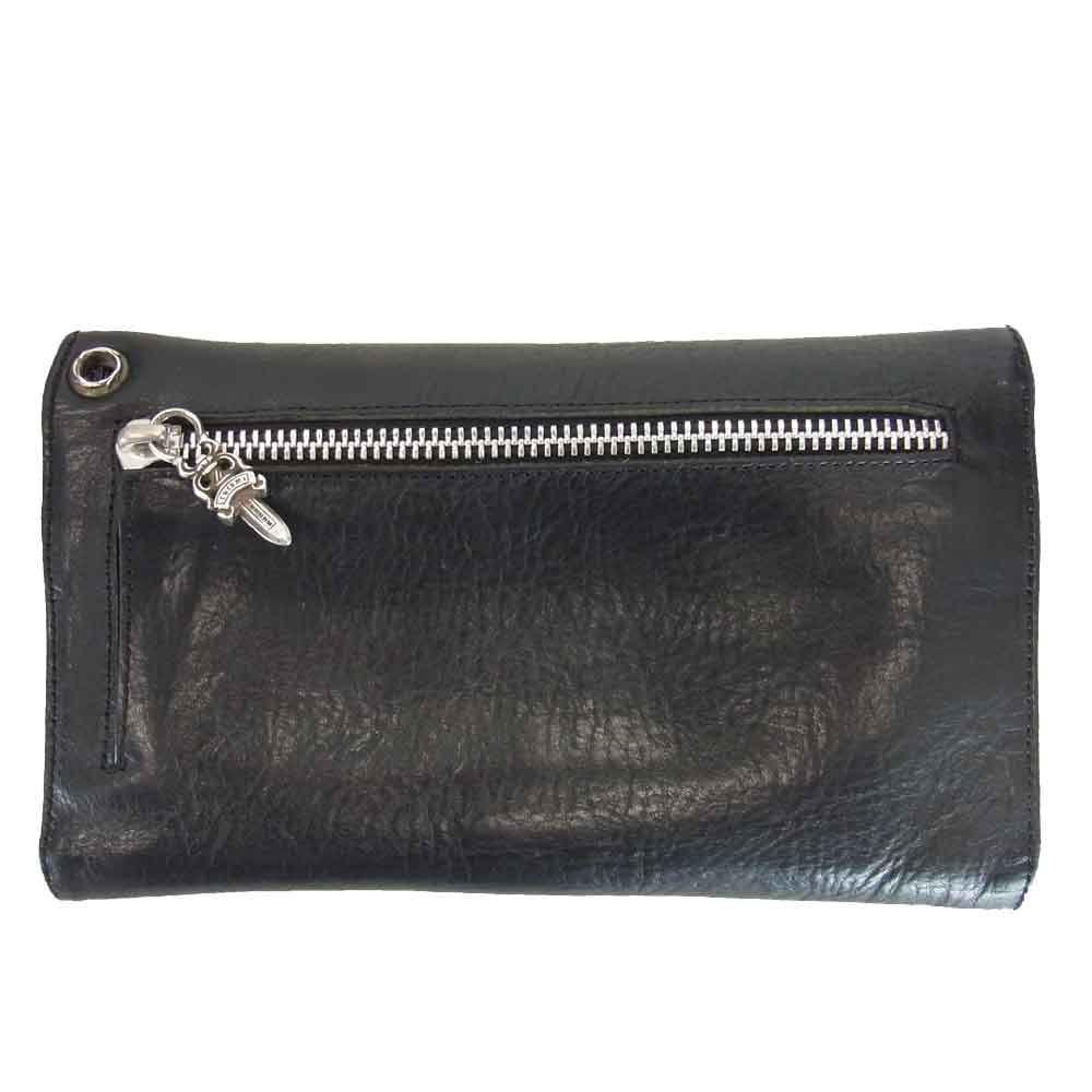 CHROME HEARTS クロムハーツ（原本有） WALLET WAVE CH クロスボールボタン ウェーブ ウォレット ブラック系【中古】