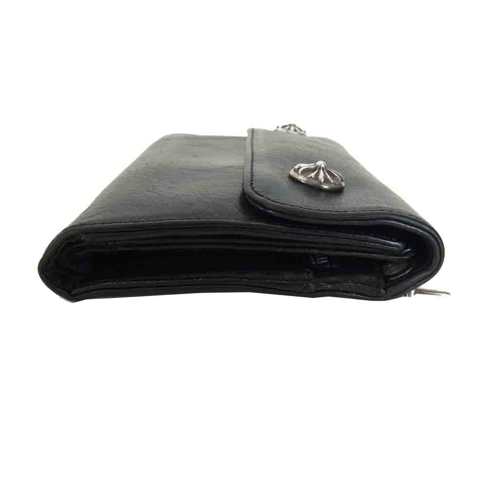 CHROME HEARTS クロムハーツ（原本有） WALLET WAVE CH クロスボールボタン ウェーブ ウォレット ブラック系【中古】