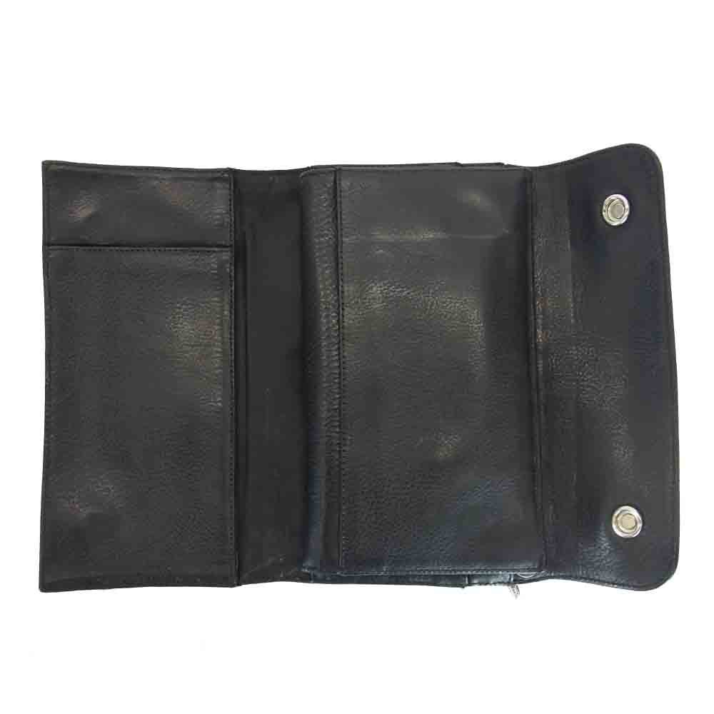 CHROME HEARTS クロムハーツ（原本有） WALLET WAVE CH クロスボールボタン ウェーブ ウォレット ブラック系【中古】