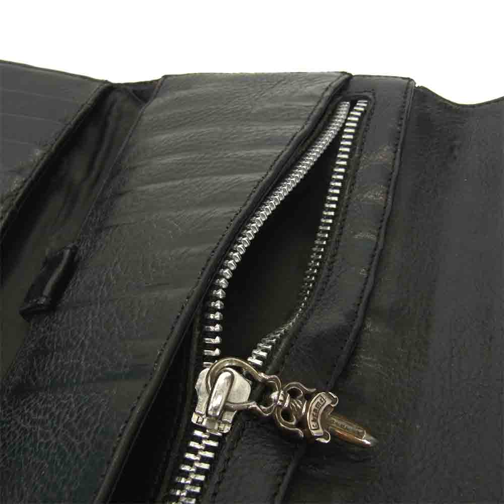 CHROME HEARTS クロムハーツ（原本有） WALLET WAVE CH クロスボールボタン ウェーブ ウォレット ブラック系【中古】