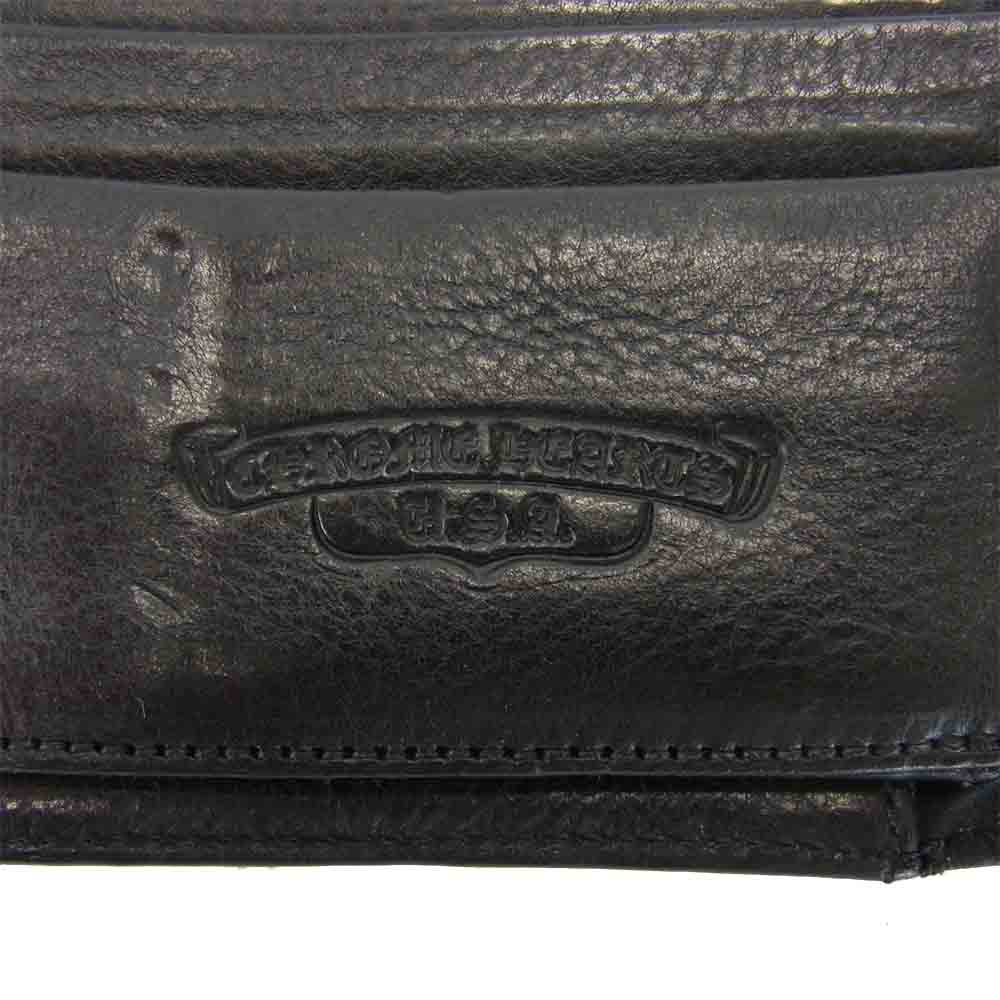 CHROME HEARTS クロムハーツ（原本有） WALLET WAVE CH クロスボールボタン ウェーブ ウォレット ブラック系【中古】
