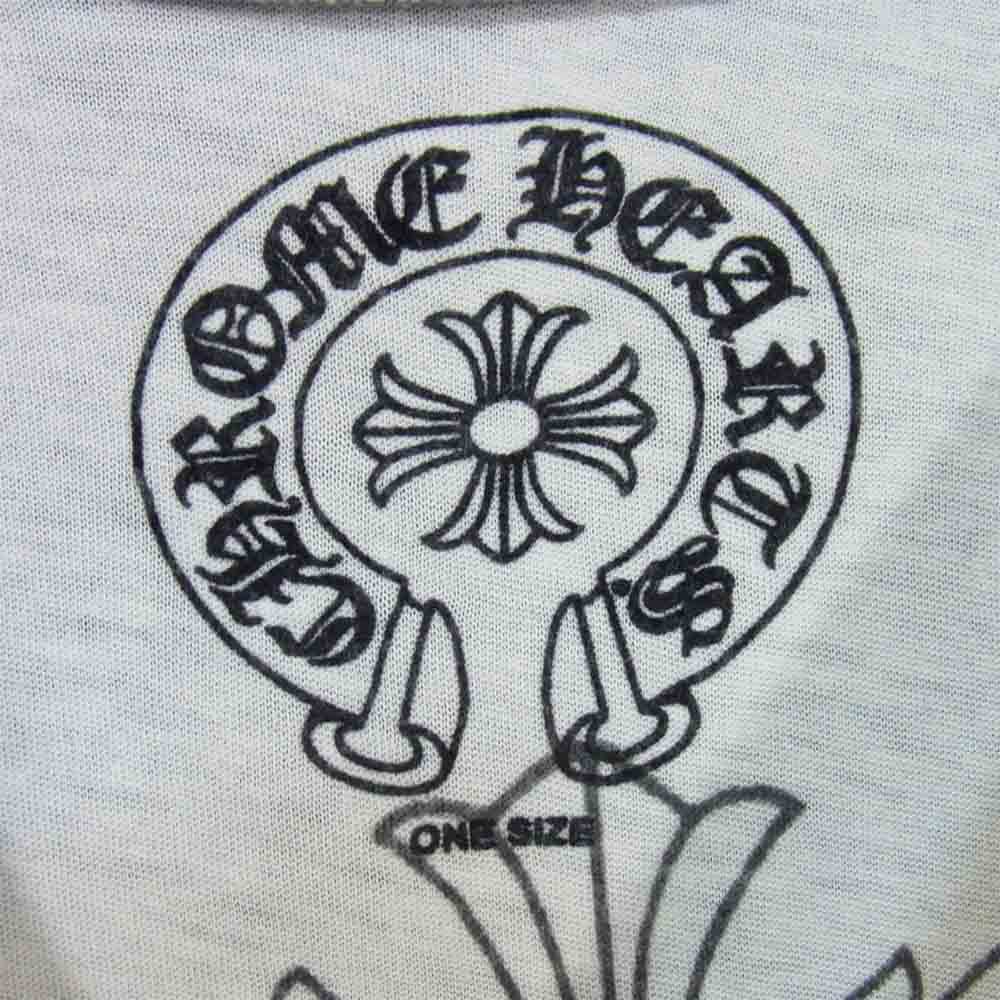 CHROME HEARTS クロムハーツ（原本無） ダガー バック クロス ロゴ  ラグラン Tシャツ ホワイト系 グレー系【中古】