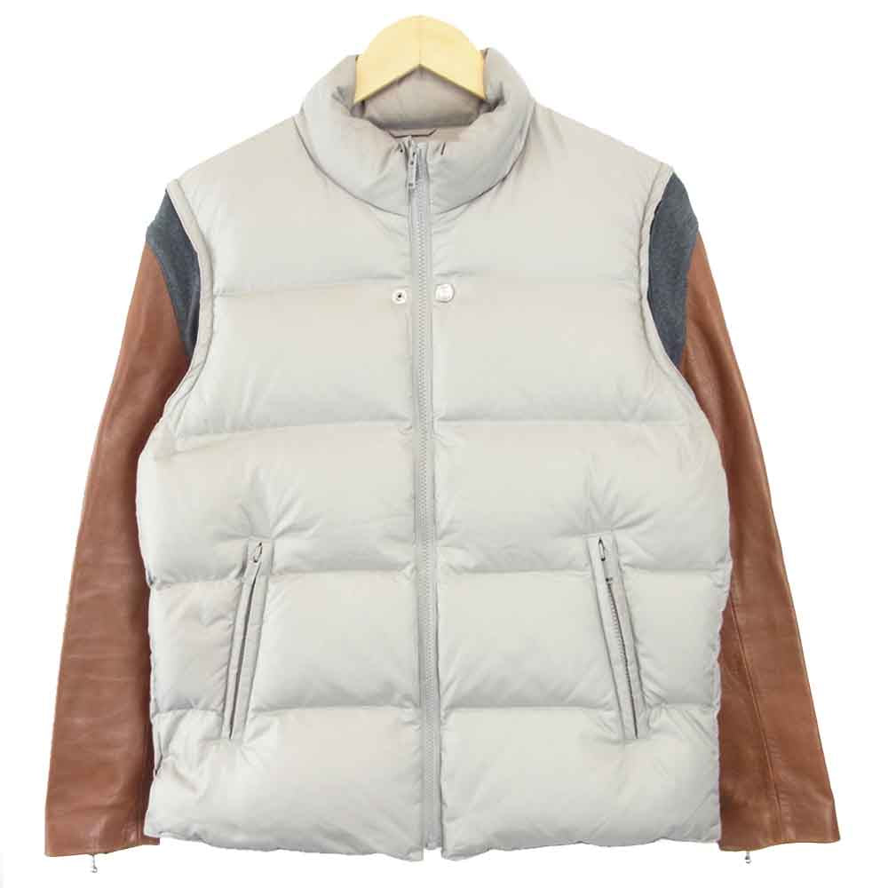 UNDERCOVER アンダーカバー 15AW UCP9202-1 SLEEVE LEATHER DOWN JKT 袖レザー ダウン ジャケット グレー系 ブラウン系【中古】