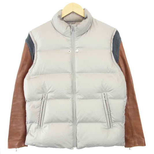 UNDERCOVER アンダーカバー 15AW UCP9202-1 SLEEVE LEATHER DOWN JKT 袖レザー ダウン ジャケット グレー系 ブラウン系【中古】