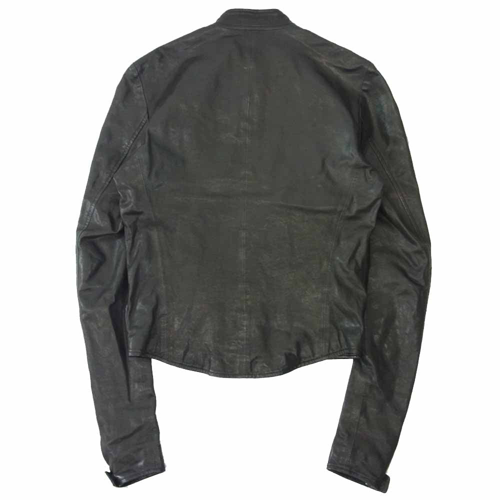 MAISON MARTIN MARGIELA メゾンマルタンマルジェラ 11SS S50AM0138 国内正規品 ここのえタグ 牛革 八の字 シングルライダース ジャケット ブラック系 44【中古】