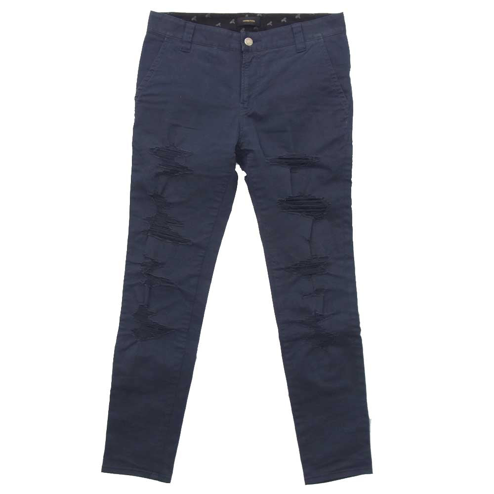 UNDERCOVER アンダーカバー 15AW UCP4506 NO BORDER期 チノ ストレッチ クラッシュ パンツ ネイビー系 1【中古】
