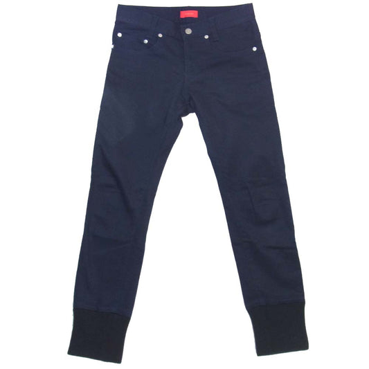 UNDERCOVER アンダーカバー UCP9502 裾リブ スキニー パンツ ネイビー系 1【中古】