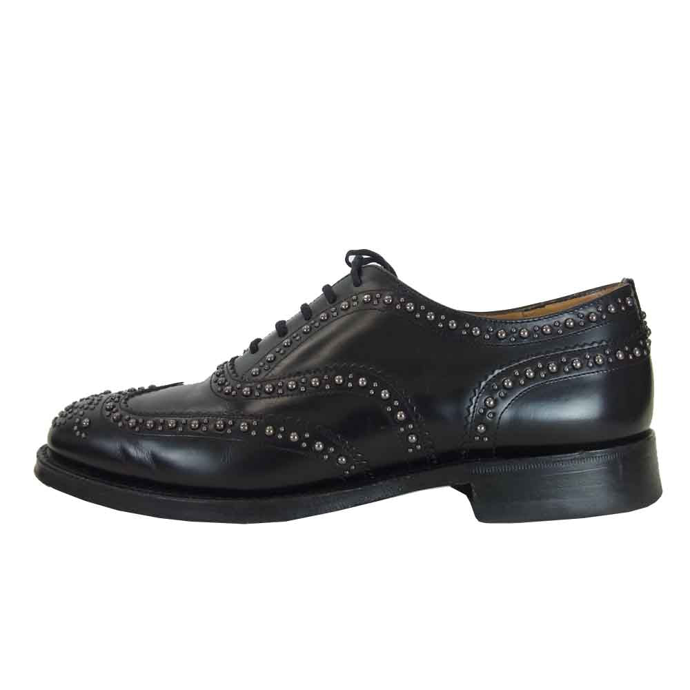 CHURCH'S チャーチ 7012 BURWOOD 2S バーウッド スタッズ ウィングチップ シューズ ブラック系 70【中古】