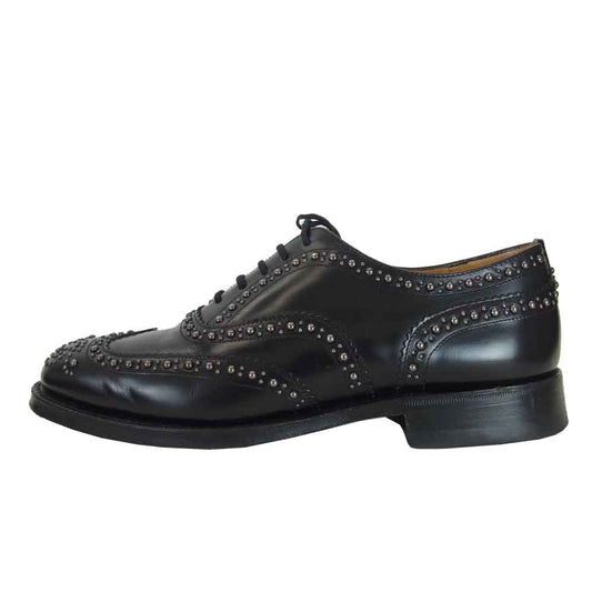 CHURCH'S チャーチ 7012 BURWOOD 2S バーウッド スタッズ ウィングチップ シューズ ブラック系 70【中古】