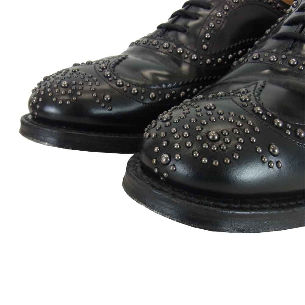 CHURCH'S チャーチ 7012 BURWOOD 2S バーウッド スタッズ ウィングチップ シューズ ブラック系 70【中古】