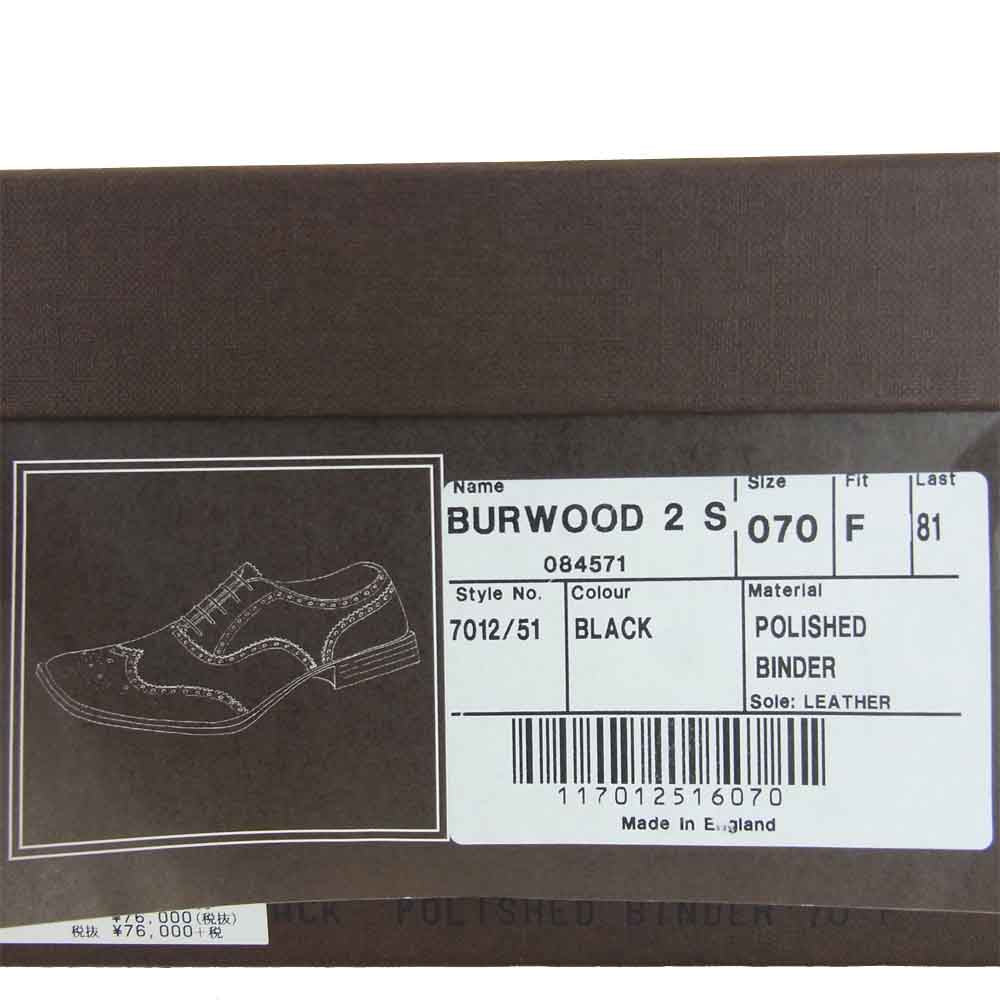 CHURCH'S チャーチ 7012 BURWOOD 2S バーウッド スタッズ ウィングチップ シューズ ブラック系 70【中古】
