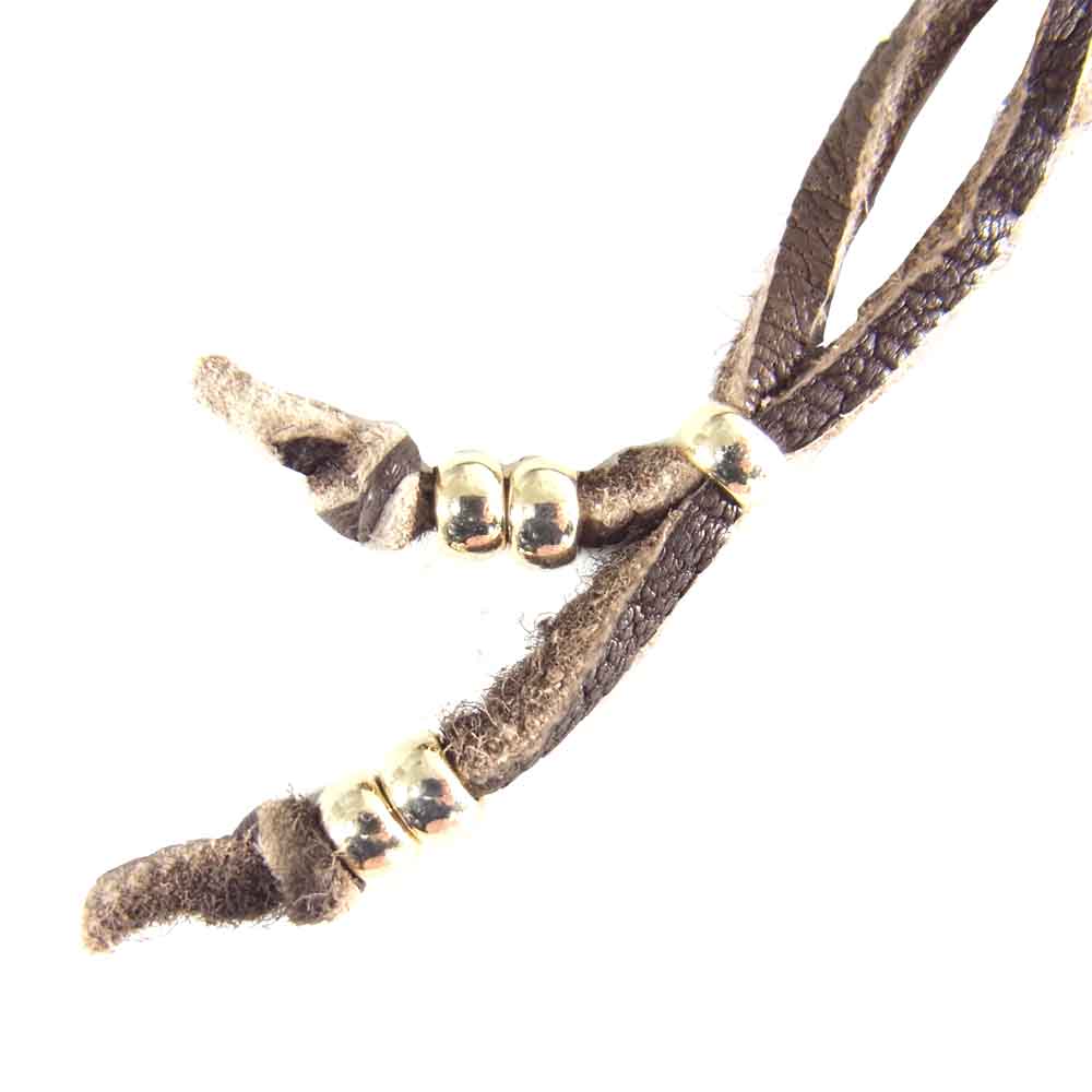 GLADHAND & Co. グラッドハンド Button Charm Hat Small ハット刻印 ボタン チャーム ネックレス シルバー系 ダークブラウン系【中古】