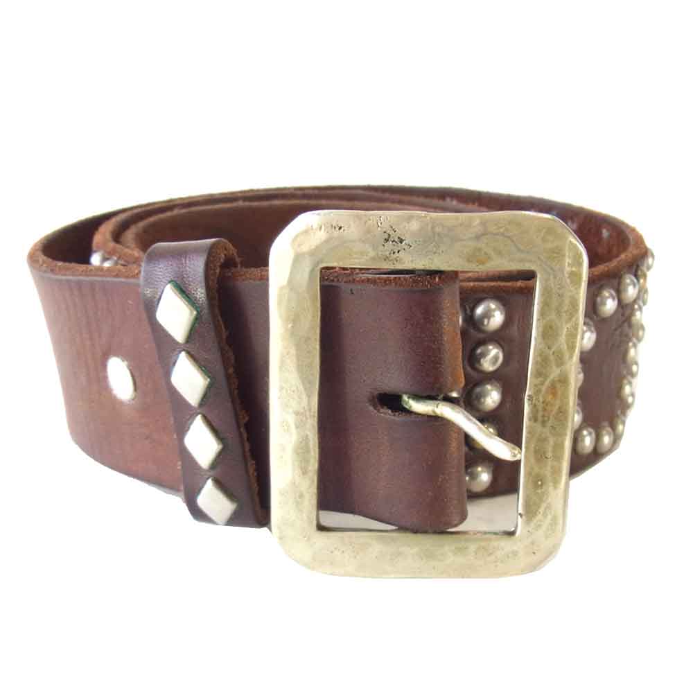 TENDERLOIN テンダーロイン HTC エイチティーシー PORTER ポーター T-STUD BELT ロゴ スタッズ ベルト ブラウン系 M【中古】