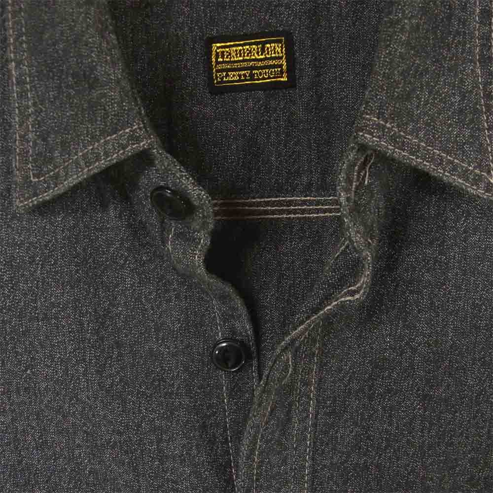 TENDERLOIN テンダーロイン T-CHAMBRAY SHT シャンブレー 長袖 シャツ コットン 日本製 ダークグレー系 S【中古】