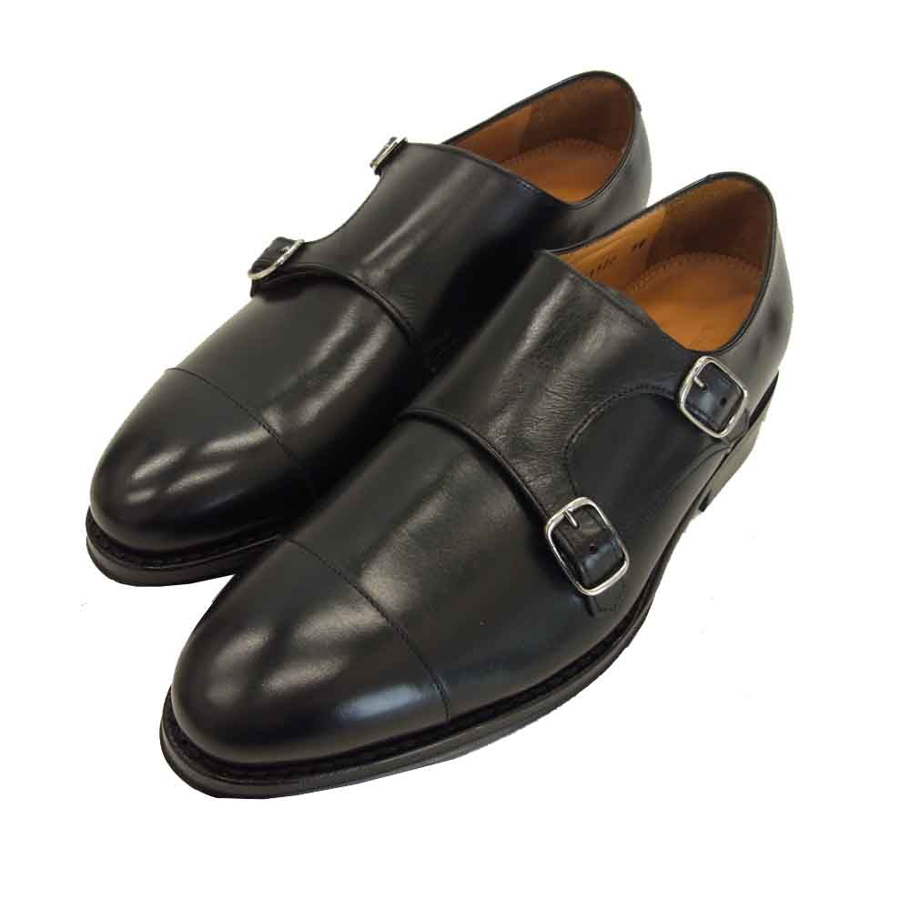 JALAN SRIWIJAYA ジャランスリウァヤ 98374 ダブルモンク ダイナイトソール ビジネスシューズ  ブラック系 UK5.5【新古品】【未使用】【中古】