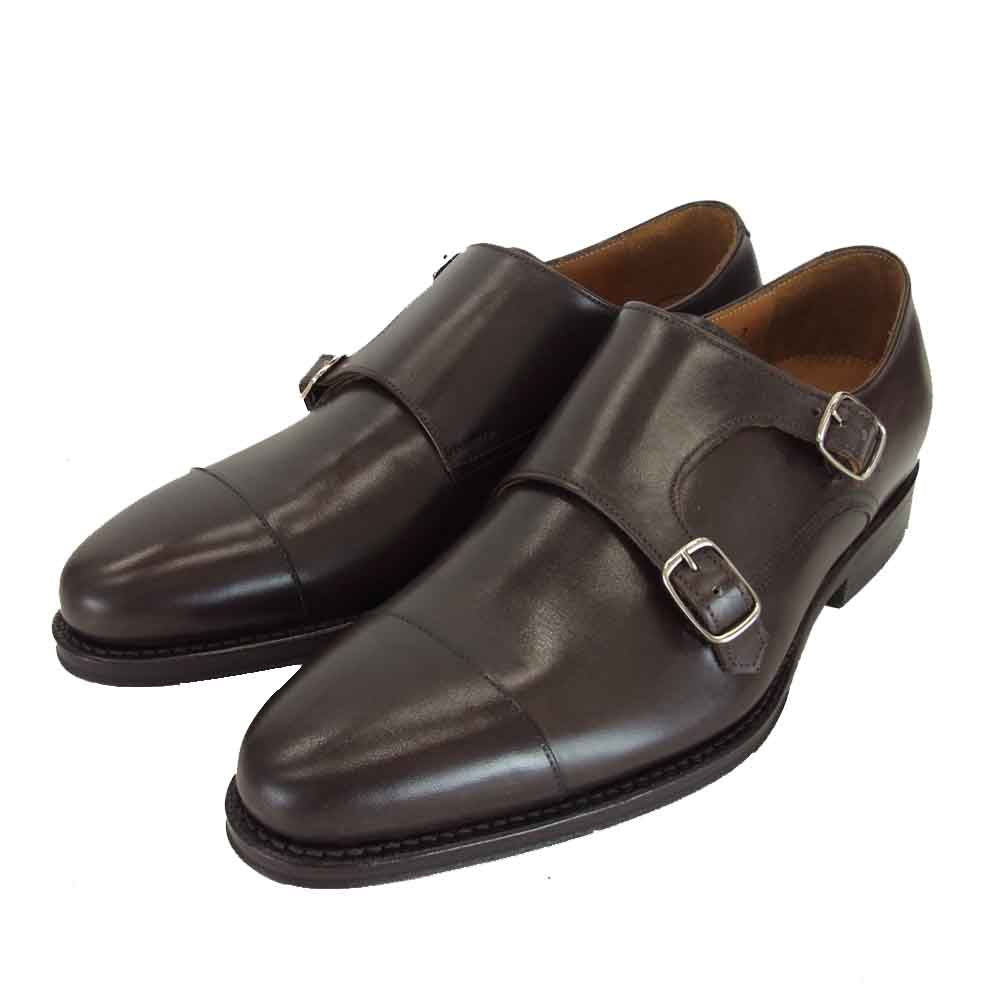 JALAN SRIWIJAYA ジャランスリウァヤ 98374 ダブルモンク ビジネスシューズ ダークブラウン系 UK7 UK7【新古品】【未使用】【中古】