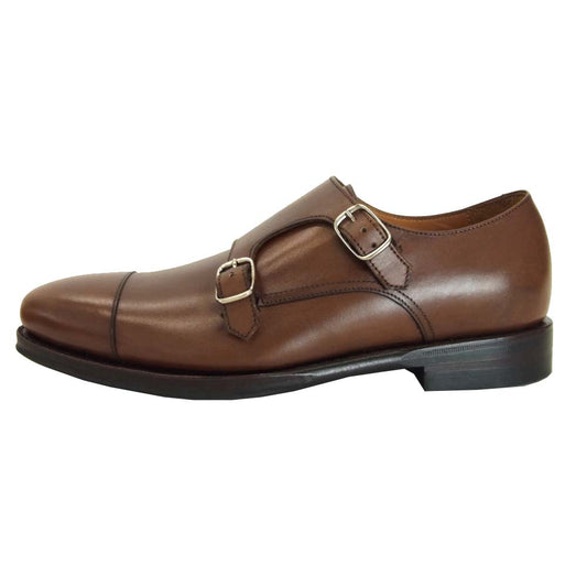 JALAN SRIWIJAYA ジャランスリウァヤ 98374 ダブルモンク ビジネスシューズ ブラウン系 UK6.5 6 1/2【新古品】【未使用】【中古】