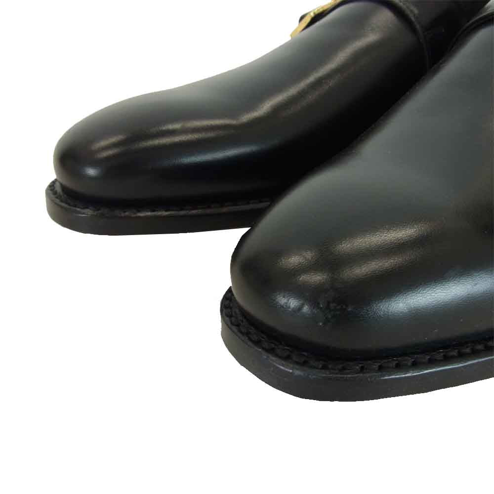 JALAN SRIWIJAYA ジャランスリウァヤ 98889 プレーントゥ シングルモンクストラップ ビジネスシューズ  ブラック系 UK7.5【新古品】【未使用】【中古】