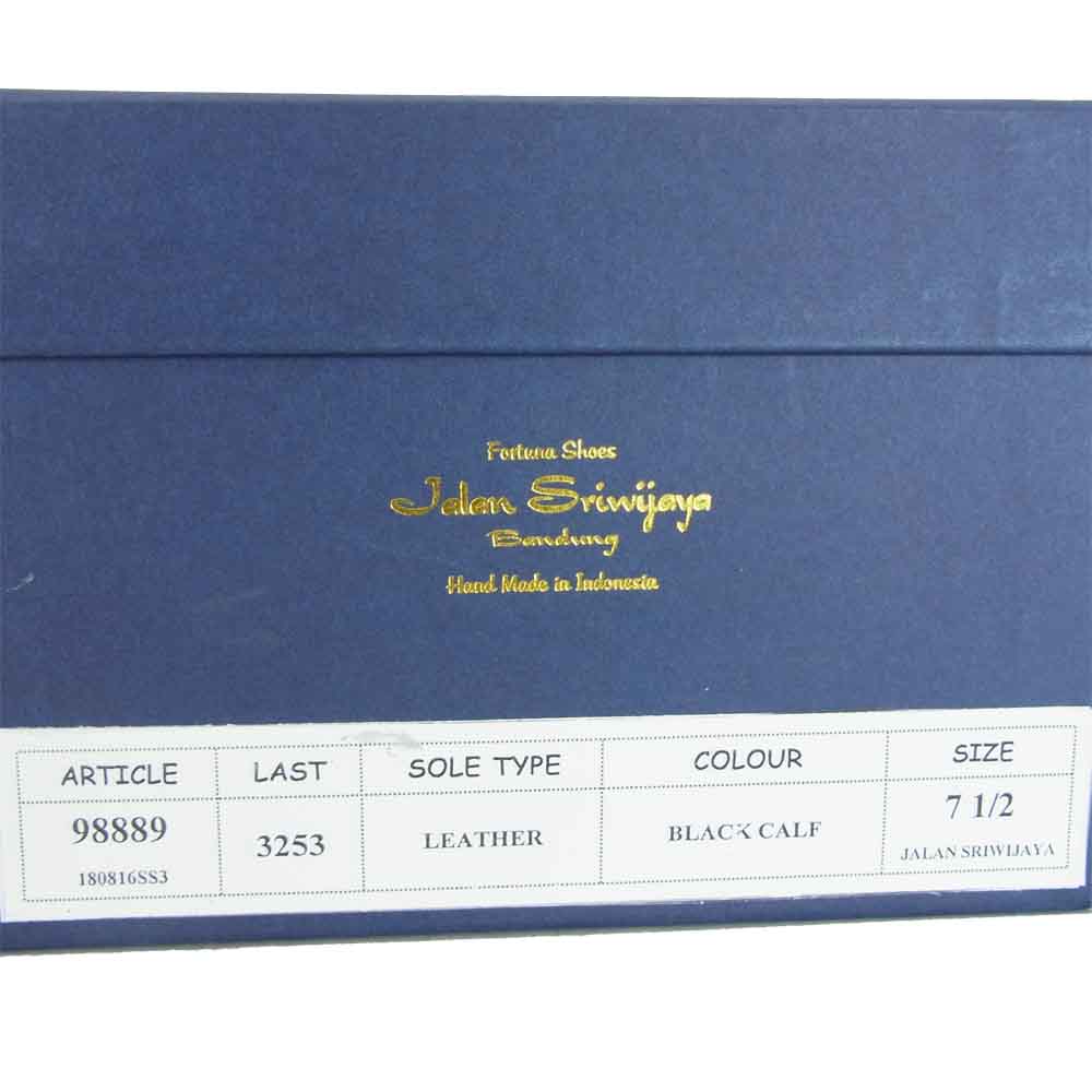 JALAN SRIWIJAYA ジャランスリウァヤ 98889 プレーントゥ シングルモンクストラップ ビジネスシューズ  ブラック系 UK7.5【新古品】【未使用】【中古】