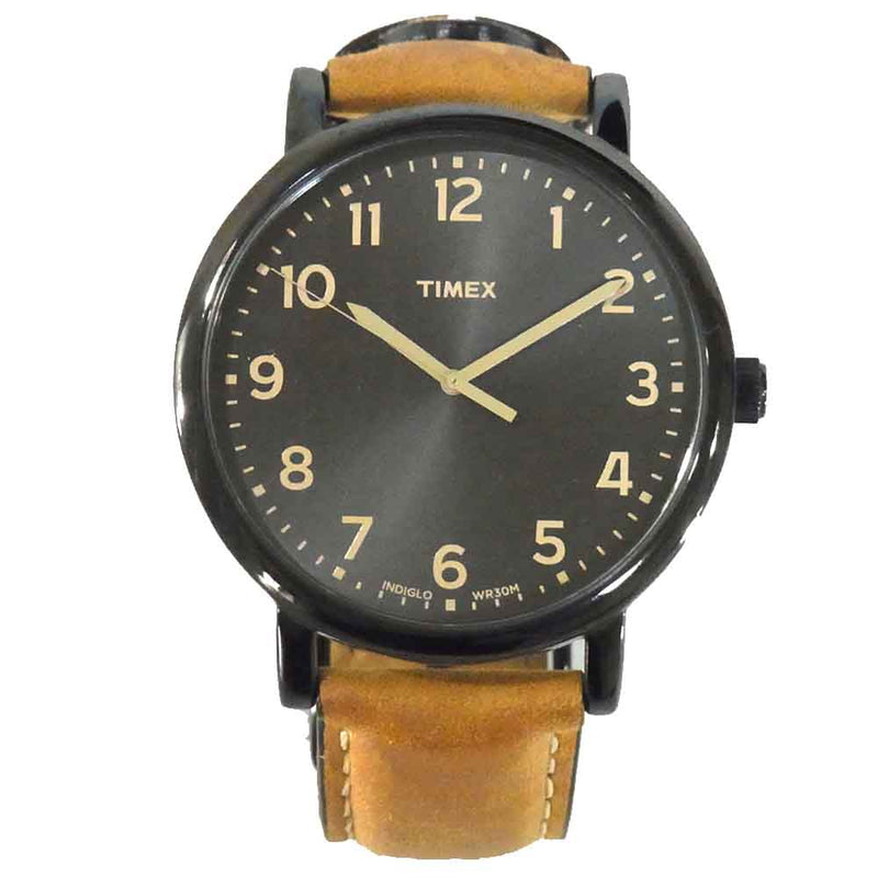 TIMEX タイメックス CR 2016 レザーベルト ウォッチ 腕時計 ブラック×ブラウン系【中古】