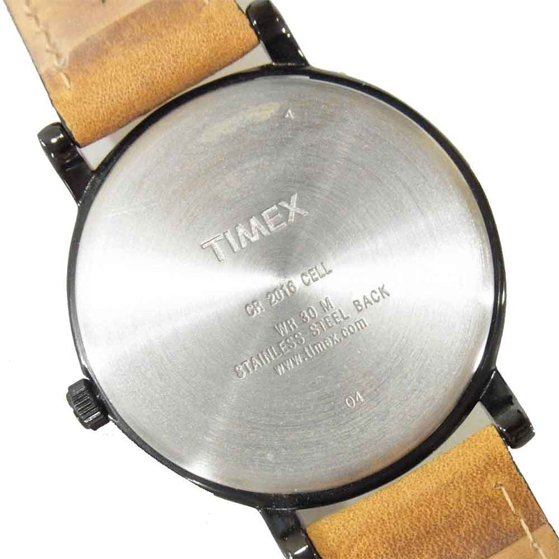 TIMEX タイメックス CR 2016 レザーベルト ウォッチ 腕時計 ブラック×ブラウン系【中古】