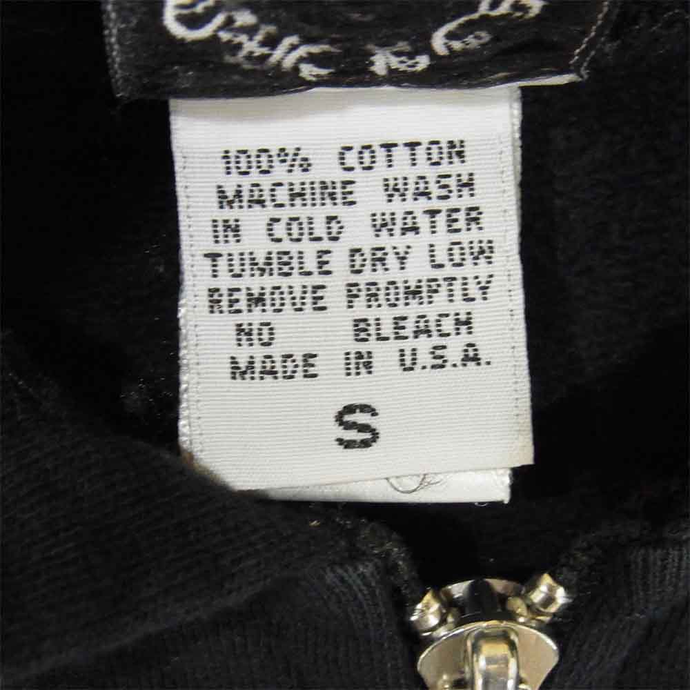 CHROME HEARTS クロムハーツ（原本無） 001-073878 SWTSHRT HD ZIP バック クロスプリント ジップパーカー ブラック系 ゴールド系 S【中古】