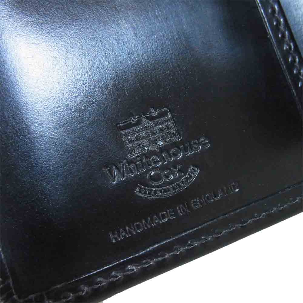 WHITE HOUSE COX ホワイトハウスコックス S1975 BRIDLE LEATHER ブライドルレザー 二つ折り ショートウォレット 財布 ブラック系【中古】