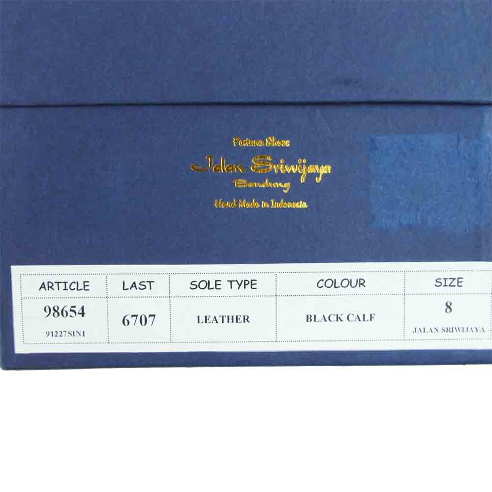 JALAN SRIWIJAYA ジャランスリウァヤ 98654 ストレートチップ ビジネスシューズ ブラック系 UK8 ブラック系 8【新古品】【未使用】【中古】