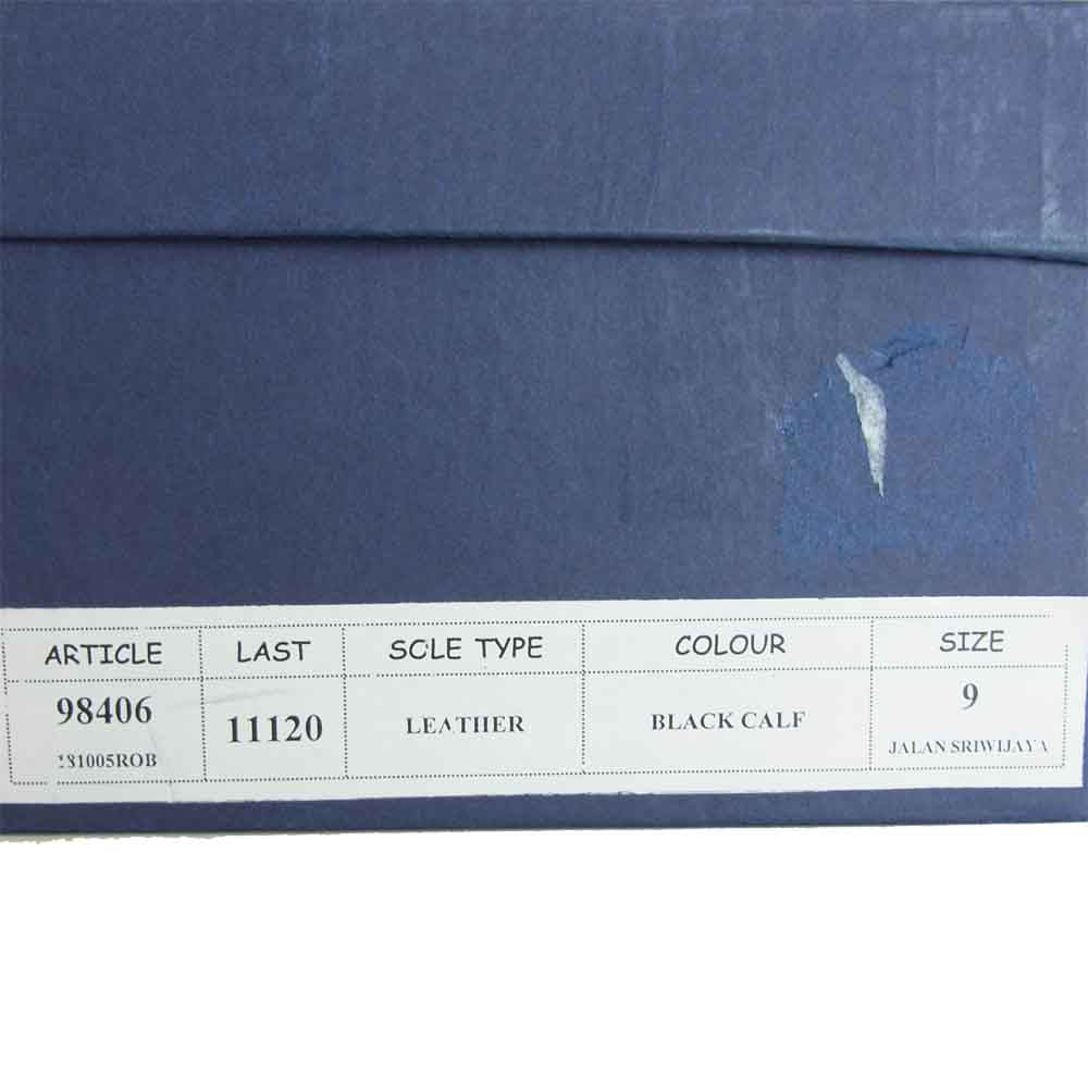 JALAN SRIWIJAYA ジャランスリウァヤ 98406 プレーントゥ ロングノーズ ビジネスシューズ ブラック系 UK9 ブラック系 9【新古品】【未使用】【中古】