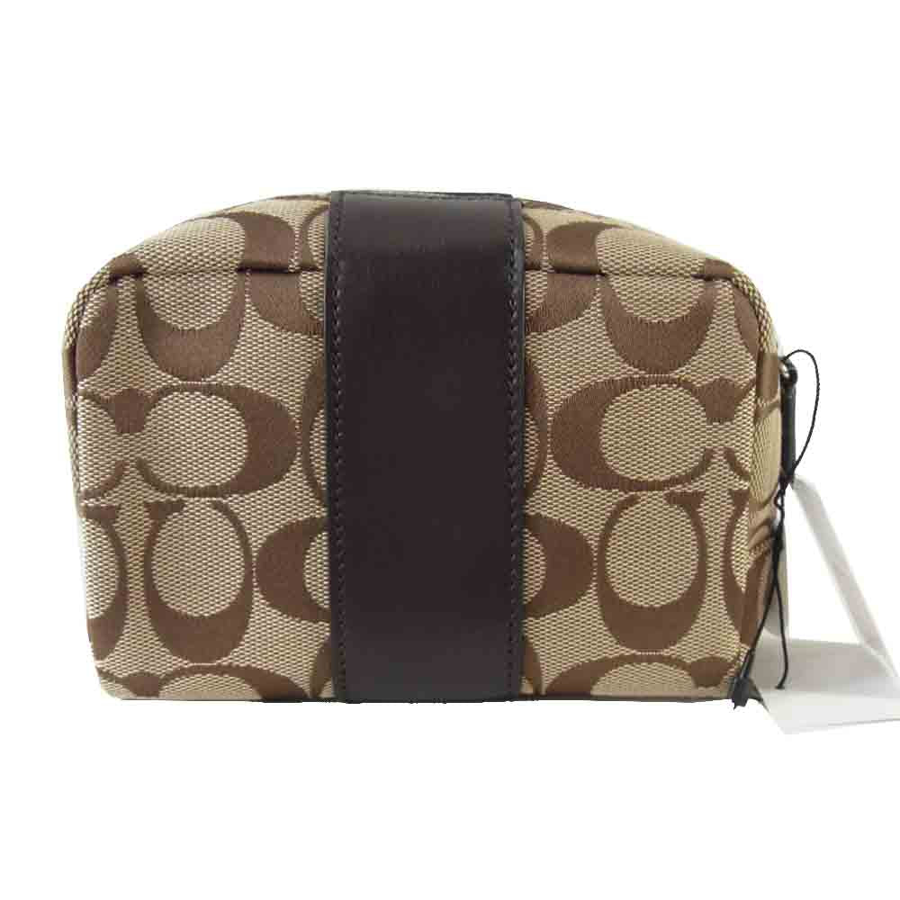 COACH コーチ 21497 SKHMA シグネチャー コスメポーチ ライトブラウン系【新古品】【未使用】【中古】