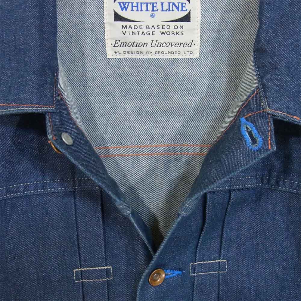 WHITE LINE ホワイトライン 2nd セカンド デニム ジャケット インディゴブルー系 46【中古】