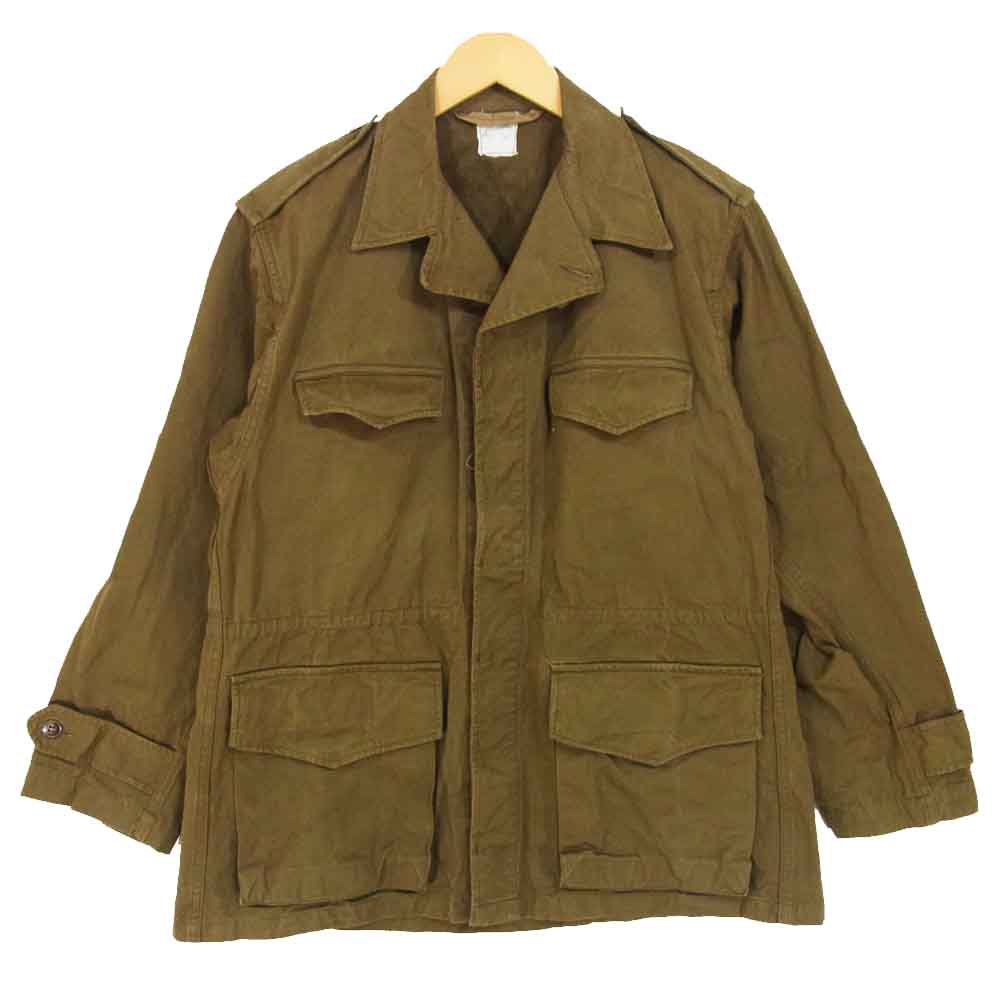 French Army M-47 コットン ヘリンボーン 後期 ミリタリー フィールド ジャケット カーキ系 表記無し【中古】