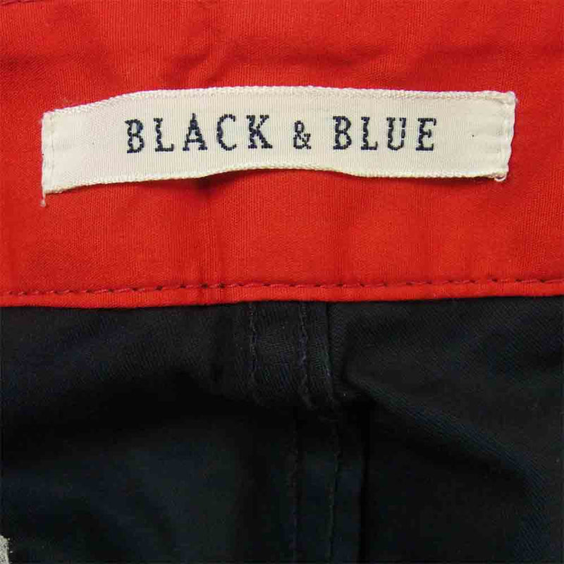 ブラック＆ブルー 118P03 ベルテッド ワイド パンツ ダークネイビー系 32【中古】