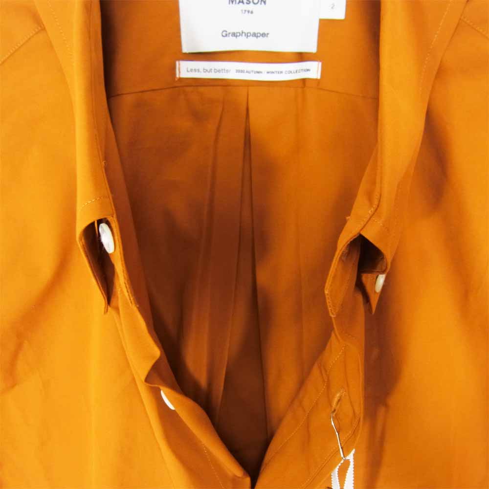 GRAPHPAPER グラフペーパー 20AW  GM203-50081 THOMAS MASON for GP B．D Box Shirt ボタン ダウン シャツ ブラウン系 2【新古品】【未使用】【中古】
