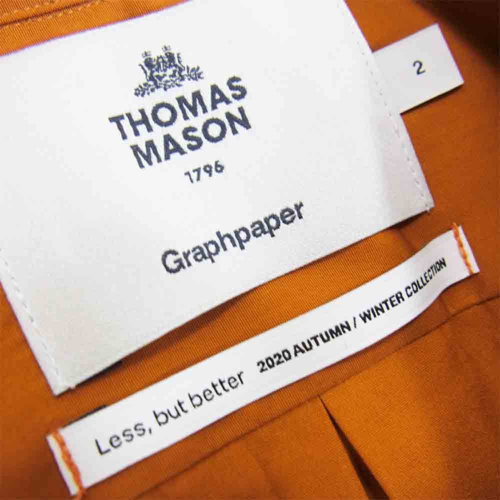 GRAPHPAPER グラフペーパー 20AW  GM203-50081 THOMAS MASON for GP B．D Box Shirt ボタン ダウン シャツ ブラウン系 2【新古品】【未使用】【中古】