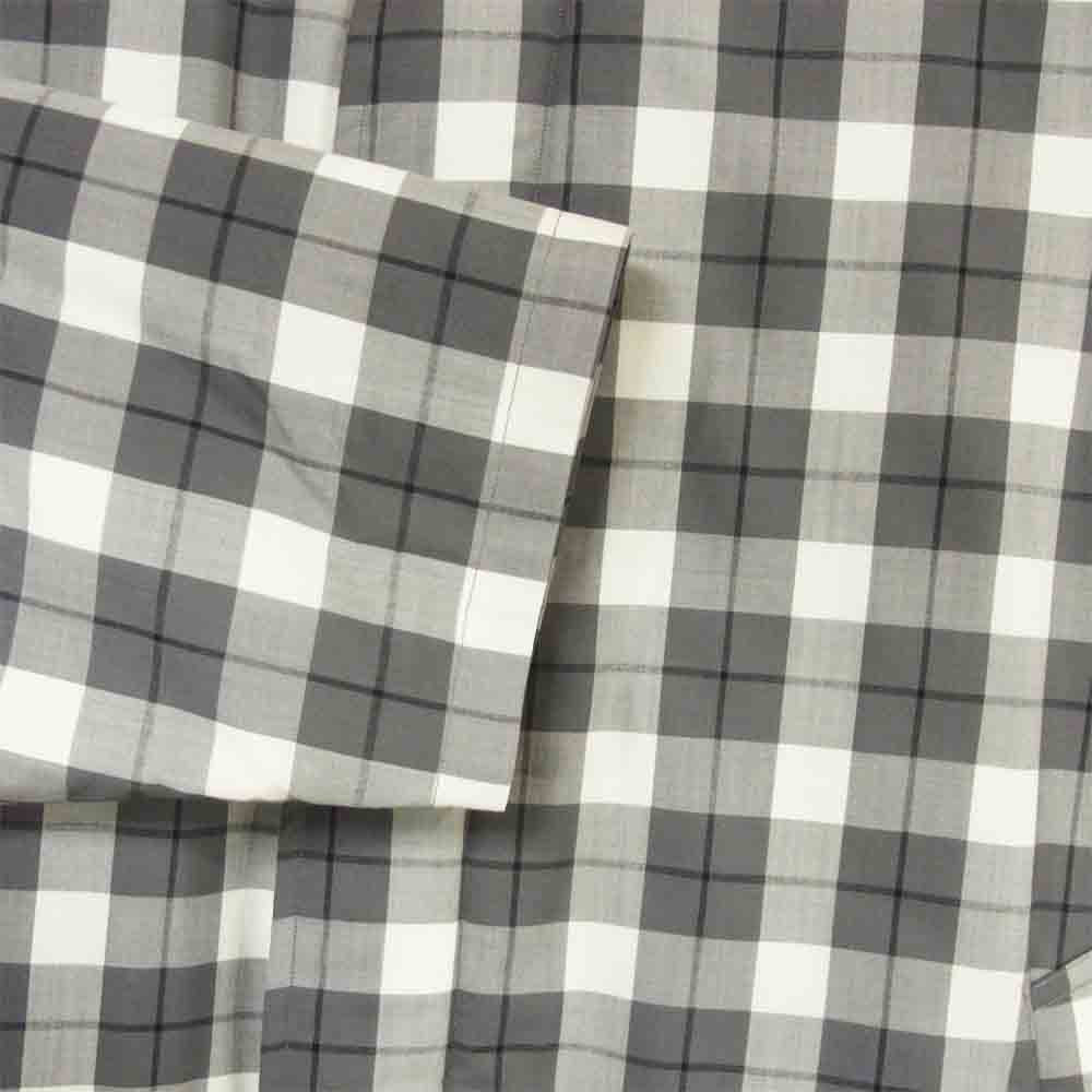 GRAPHPAPER グラフペーパー GM203-10058 SUPER 140's Fine Wool Check Padding Bal Collar Coat ウール コート グレー系 ホワイト系 2【美品】【中古】