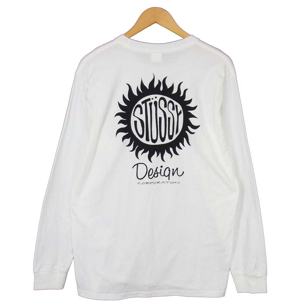 STUSSY ステューシー 20M3993525 Design Corp ロゴ プリント 長袖 Tシャツ ホワイト系 M【美品】【中古】